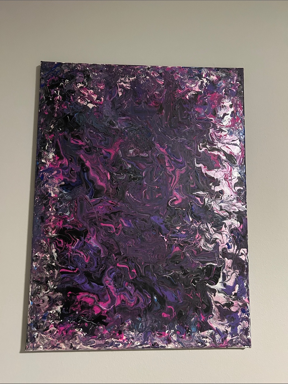 Abstract Swirl Canvas Art - Purple and Pink local artist